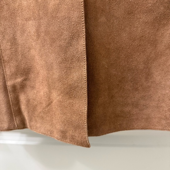 Free People Understated Leather Marlboro Fringe Blazer XS Tan Suede Western Boho - Picture 10 of 10